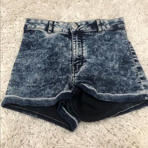 High waisted jean shorts